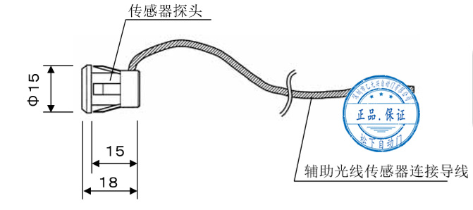 防夾紅外感應(yīng)器探頭外尺寸(示圖) 防夾紅外感應(yīng)器探頭外尺寸(示圖)